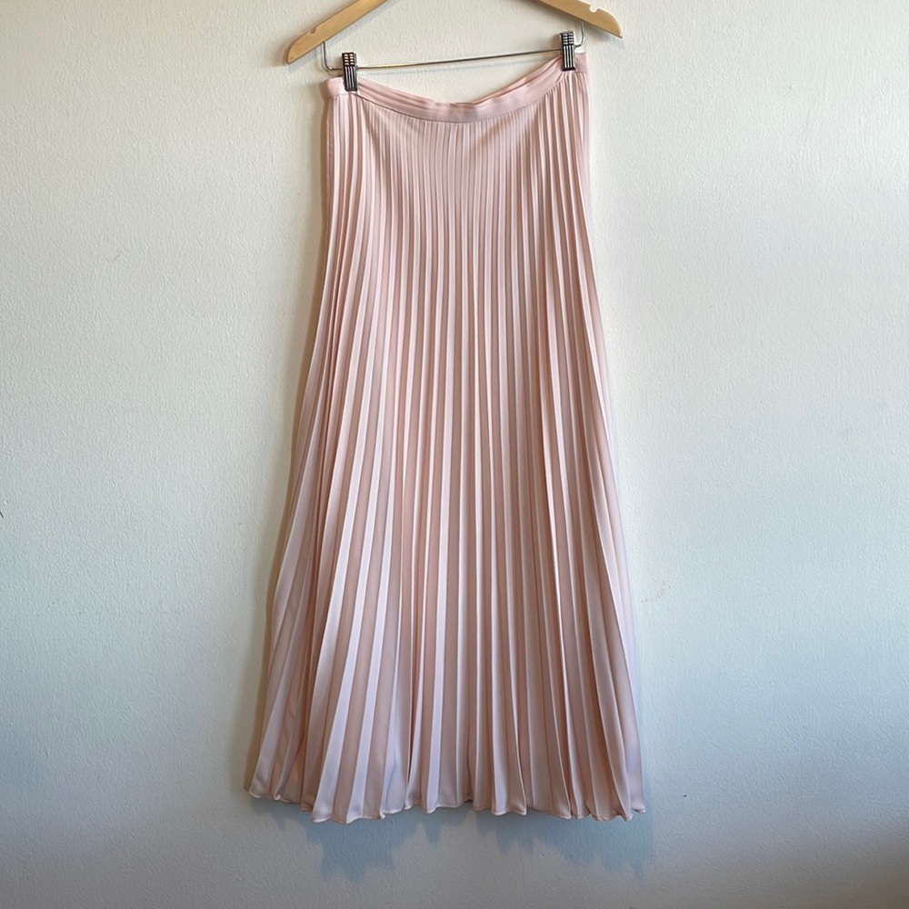 Light Pink Pleated Maxi Skirt